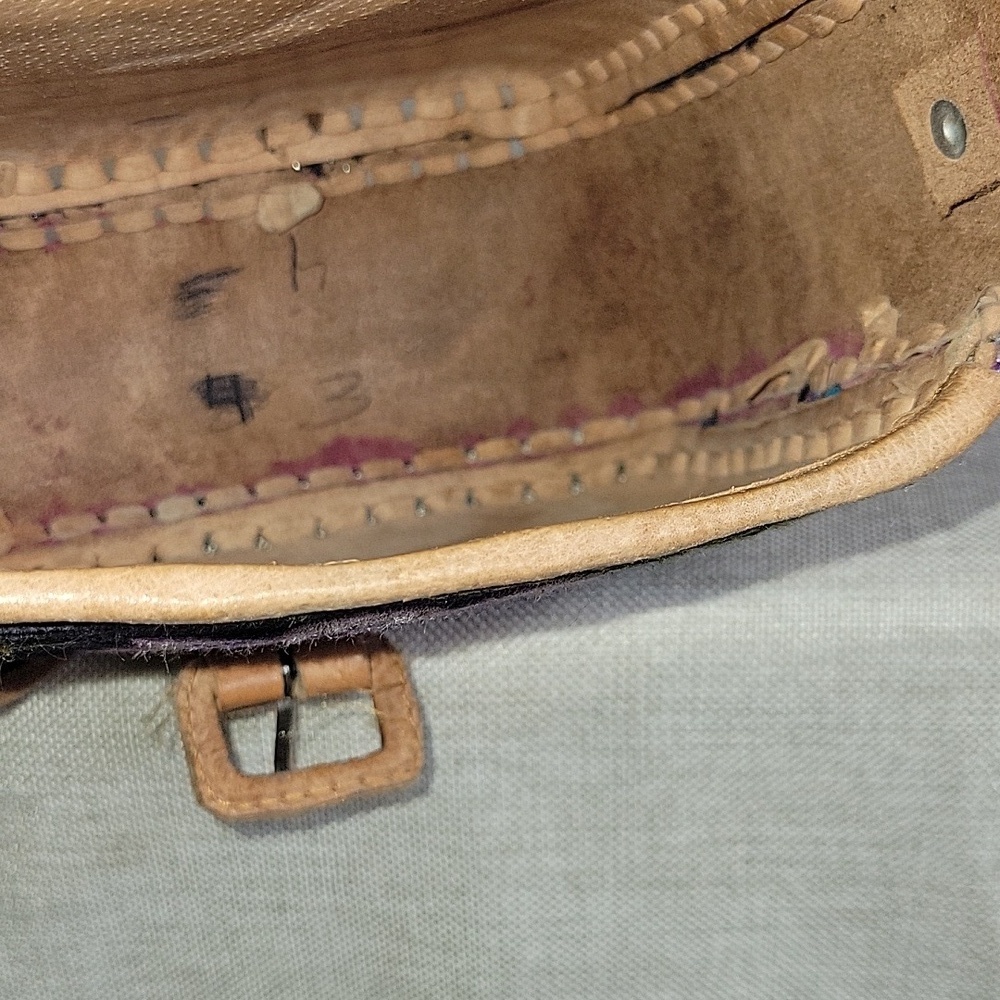 Handmaid Embroidered Canvas Leather Crossbody Shoulder Bag - Picture 10 of 10